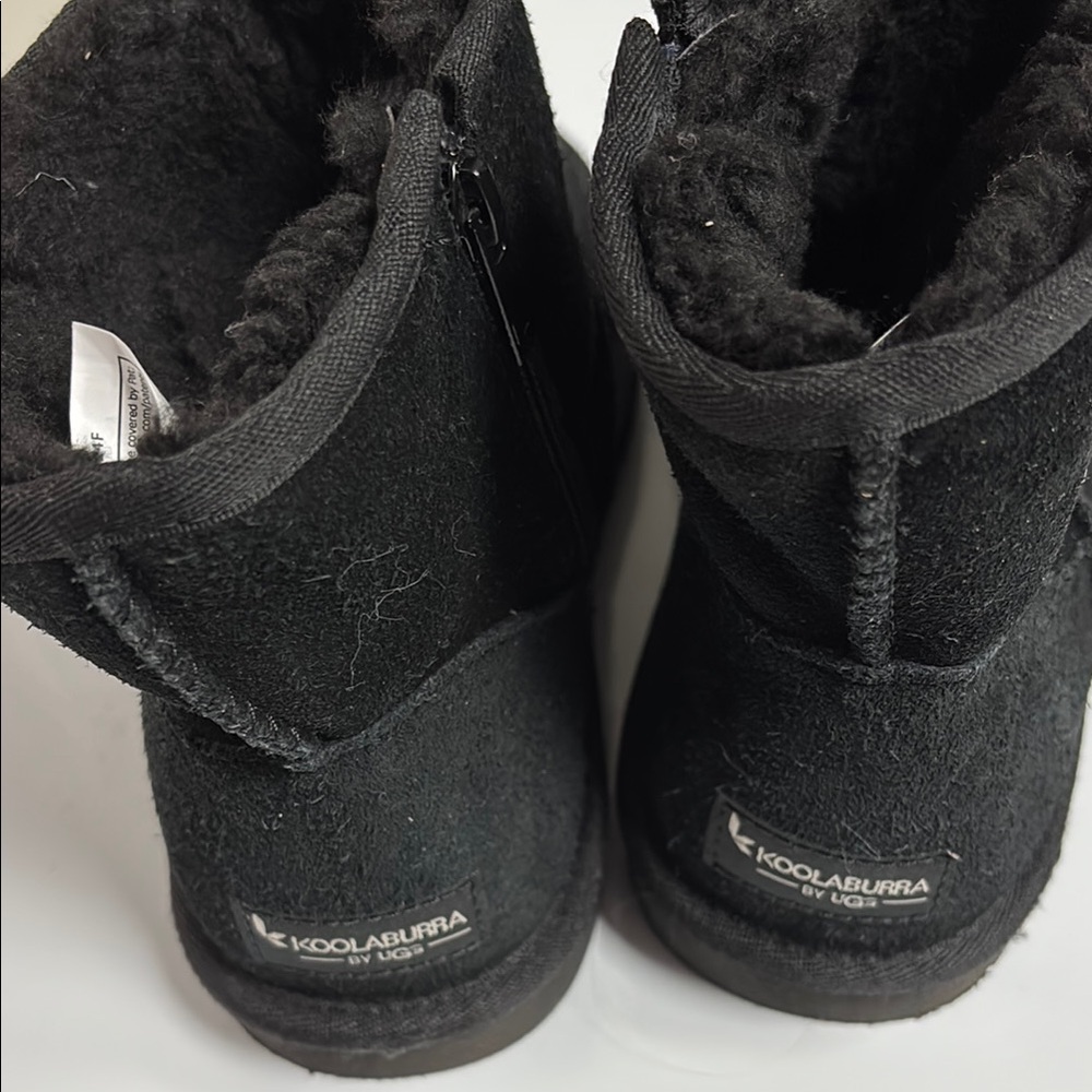 Koolaburra Black Suede Ankle Boots with Plush Lining